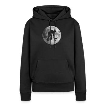 Curling au clair de lune sous une pleine lune - Sweat à capuche Premium bio Femme - noir - Devant - Julia (174cm)