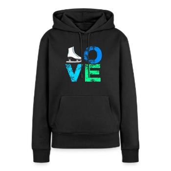 Ich liebe Schlittschuhe Eiskunstlauf Schlittschuh - Frauen Premium Bio Hoodie - Schwarz - Vorne - Julia (174cm)