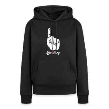 Typ 1 Starke Blutgruppe Finger Blut Geschenk - Frauen Premium Bio Hoodie - Schwarz - Vorne - Julia (174cm)