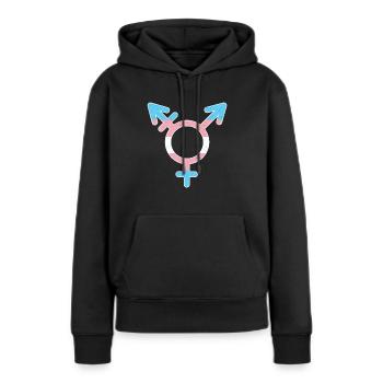 Vêtements pour Christopher Street Day CSD Clothing - Sweat à capuche Premium bio Femme - noir - Devant - Julia (174cm)