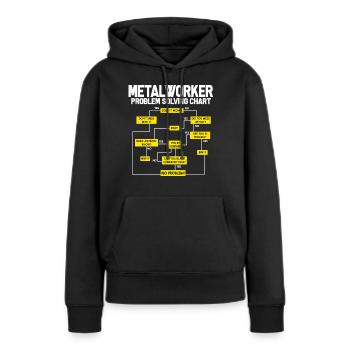 Metallbauer Metaller Metall Schweißen Schlosser - Frauen Premium Bio Hoodie - Schwarz - Vorne - Julia (174cm)