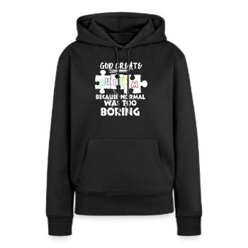 Autisme Autiste Autiste Autisme Autistes Talentueux - Sweat à capuche Premium bio Femme - noir - Devant - Julia (174cm)
