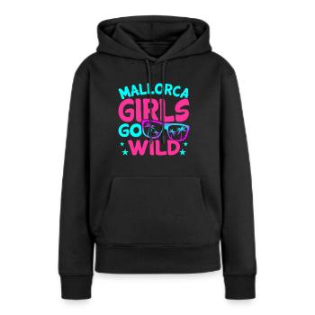 Majorque - Sweat à capuche Premium bio Femme - noir - Devant - Julia (174cm)