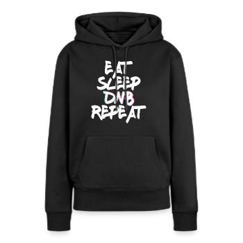 Eat Sleep DNB Répéter la danse musicale - Sweat à capuche Premium bio Femme - noir - Devant - Julia (174cm)