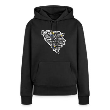 Cevapcici Bosnien Hackfleisch Wurst - Frauen Premium Bio Hoodie - Schwarz - Vorne - Julia (174cm)