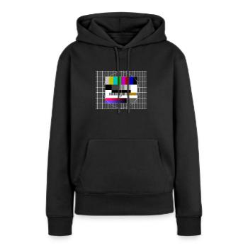 90s 80er 90er Jahre 80s - Frauen Premium Bio Hoodie - Schwarz - Vorne - Julia (174cm)