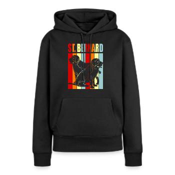 Bernhardiner - Frauen Premium Bio Hoodie - Schwarz - Vorne - Julia (174cm)