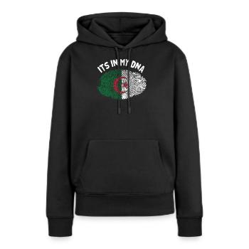 Algerien - Frauen Premium Bio Hoodie - Schwarz - Vorne - Julia (174cm)