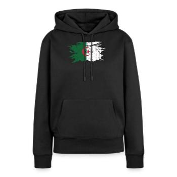 Algerien - Frauen Premium Bio Hoodie - Schwarz - Vorne - Julia (174cm)