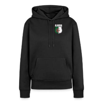 Algerien - Frauen Premium Bio Hoodie - Schwarz - Vorne - Julia (174cm)