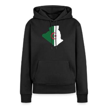 Algerien - Frauen Premium Bio Hoodie - Schwarz - Vorne - Julia (174cm)