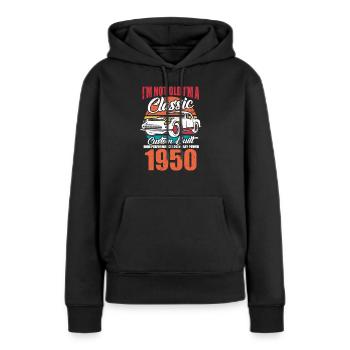 1950 Classic Car - Frauen Premium Bio Hoodie - Schwarz - Vorne - Julia (174cm)
