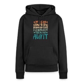 Tante neveu nièce - Sweat à capuche Premium bio Femme - noir - Devant - Julia (174cm)