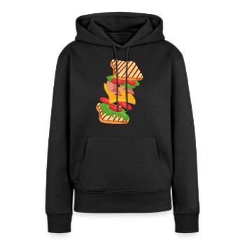sandwich - Sweat à capuche Premium bio Femme - noir - Devant - Julia (174cm)
