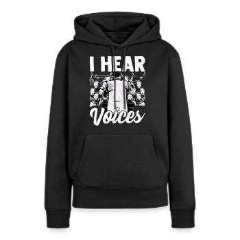 Choir I Hear Voices Choir Chef d'orchestre Chef d'orchestre - Sweat à capuche Premium bio Femme - noir - Devant - Julia (174cm)