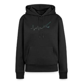 Segelflieger Segelfliegen Pilot - Frauen Premium Bio Hoodie - Schwarz - Vorne - Julia (174cm)