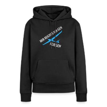 Je vais voler - Sweat à capuche Premium bio Femme - noir - Devant - Julia (174cm)
