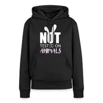 Bien-être animal Animaux Les amateurs de bien-être animal - Sweat à capuche Premium bio Femme - noir - Devant - Julia (174cm)