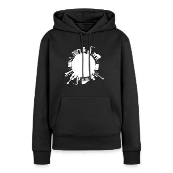 Musikinstrumente - Frauen Premium Bio Hoodie - Schwarz - Vorne - Julia (174cm)