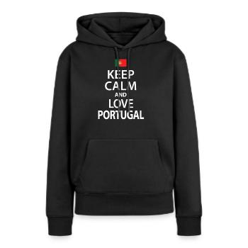 Portugal - Frauen Premium Bio Hoodie - Schwarz - Vorne - Julia (174cm)