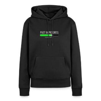 Pilot In Progress Pilotenausbildung Flugschule - Frauen Premium Bio Hoodie - Schwarz - Vorne - Julia (174cm)