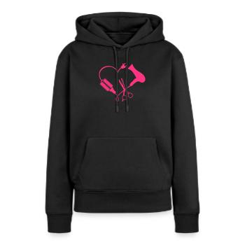 Friseurin - Frauen Premium Bio Hoodie - Schwarz - Vorne - Julia (174cm)
