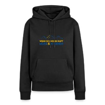 La Suède reçoit un cadeau de voyage pour émigrer - Sweat à capuche Premium bio Femme - noir - Devant - Julia (174cm)