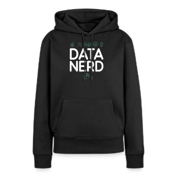 Analyste de données et scientifique des données - Sweat à capuche Premium bio Femme - noir - Devant - Julia (174cm)