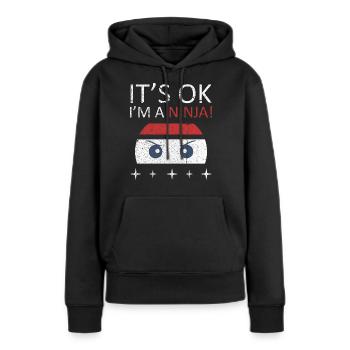 Ninja - Frauen Premium Bio Hoodie - Schwarz - Vorne - Julia (174cm)