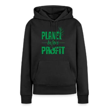 Protection climatique - Sweat à capuche Premium bio Femme - noir - Devant - Julia (174cm)