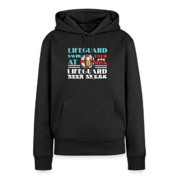 Bademeister Schwimmlehrer Rettungsschwimmer Pool - Frauen Premium Bio Hoodie - Schwarz - Vorne - Julia (174cm)