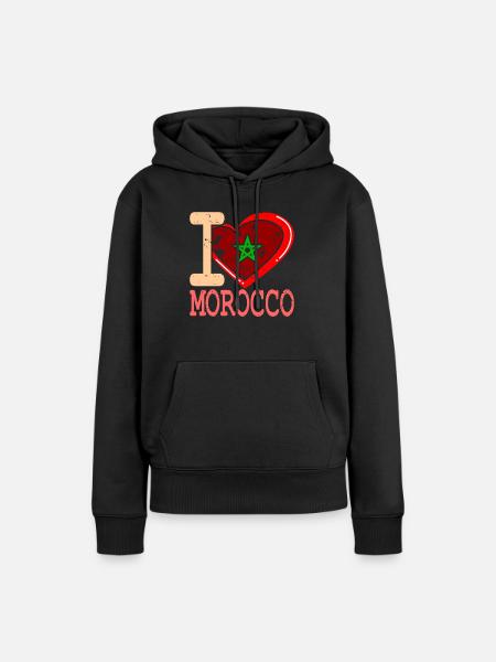 Marokko - Frauen Premium Bio Hoodie - Schwarz