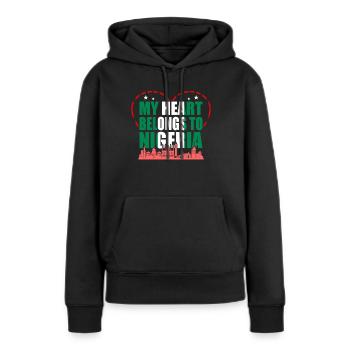 Nigeria - Sweat à capuche Premium bio Femme - noir - Devant - Julia (174cm)