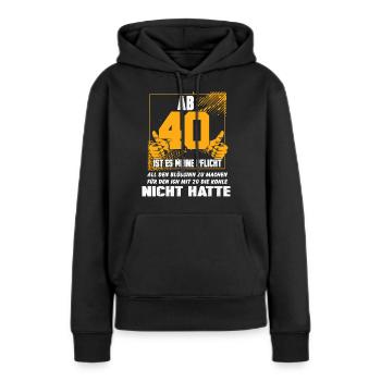 Vierzigster Geburtstag 40 Geburtstagsfeier - Frauen Premium Bio Hoodie - Schwarz - Vorne - Julia (174cm)
