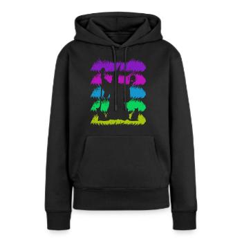Zauberei Silhuette mit Retro Farben - Frauen Premium Bio Hoodie - Schwarz - Vorne - Julia (174cm)