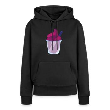 Slush glace rouge slush avec de la paille - Sweat à capuche Premium bio Femme - noir - Devant - Julia (174cm)