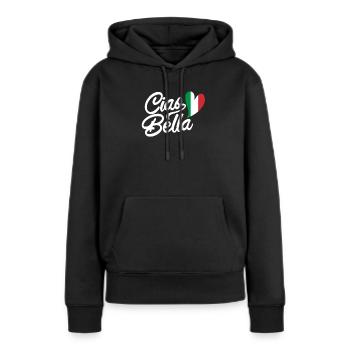Ciao Bella - Sweat à capuche Premium bio Femme - noir - Devant - Julia (174cm)