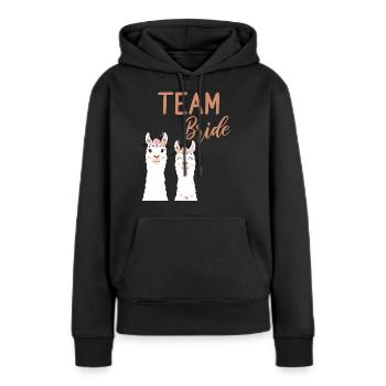 Team Bride Braut Alpaka Lama JGA Junggesellin - Frauen Premium Bio Hoodie - Schwarz - Vorne - Julia (174cm)