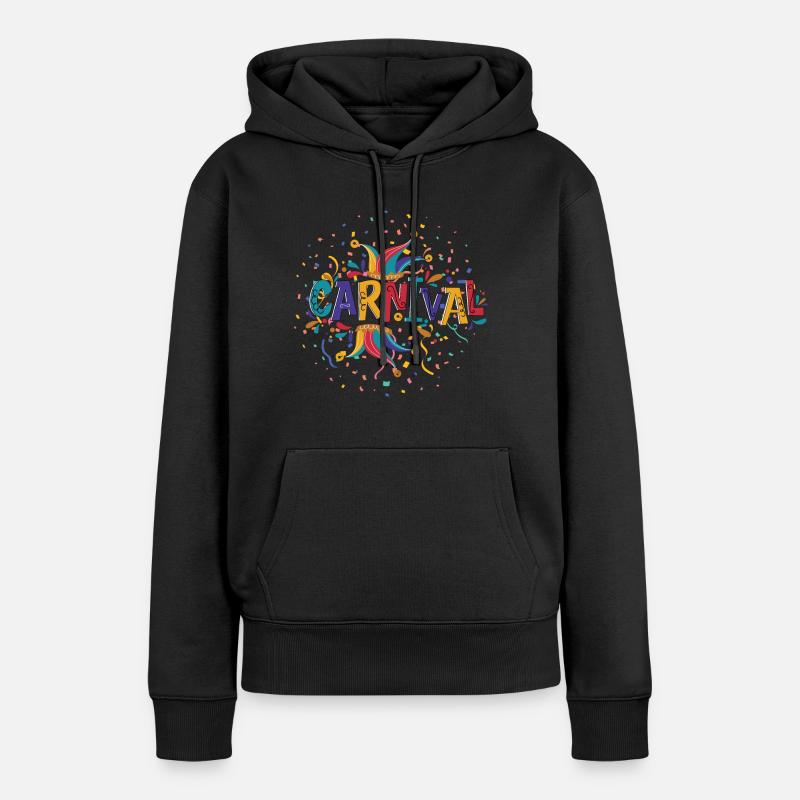 carnaval - Sweat à capuche Premium bio Femme - noir