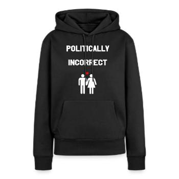 hétéro politiquement incorrect cadeau - Sweat à capuche Premium bio Femme - noir - Devant - Julia (174cm)