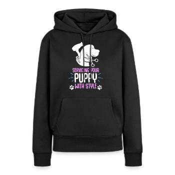 Hunde Styling Hunde Friseure - Frauen Premium Bio Hoodie - Schwarz - Vorne - Julia (174cm)
