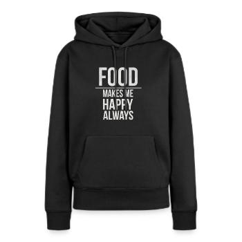 Manger - Sweat à capuche Premium bio Femme - noir - Devant - Julia (174cm)