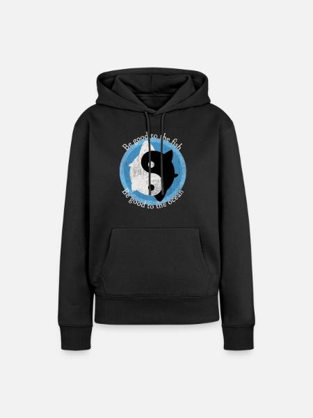 Fische umwelt - Frauen Premium Bio Hoodie - Schwarz