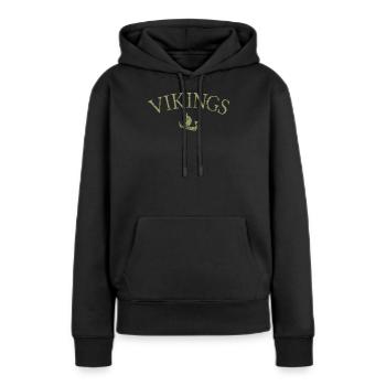 Vikings Vikings - Sweat à capuche Premium bio Femme - noir - Devant - Julia (174cm)