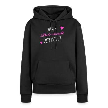 Patentante - Frauen Premium Bio Hoodie - Schwarz - Vorne - Julia (174cm)