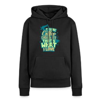 Machine à coudre à coudre - Sweat à capuche Premium bio Femme - noir - Devant - Julia (174cm)