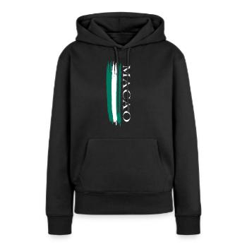 macao skizzierte Landesfarben - Frauen Premium Bio Hoodie - Schwarz - Vorne - Julia (174cm)