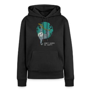 paresseux lent lent paresseux adolescent dormir fatigué - Sweat à capuche Premium bio Femme - noir - Devant - Julia (174cm)