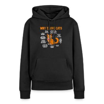 Chat chats gueule de bois chat chat amoureux cadeau - Sweat à capuche Premium bio Femme - noir - Devant - Julia (174cm)