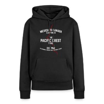 Der PCT Der Pacific Crest Trail - Frauen Premium Bio Hoodie - Schwarz - Vorne - Julia (174cm)